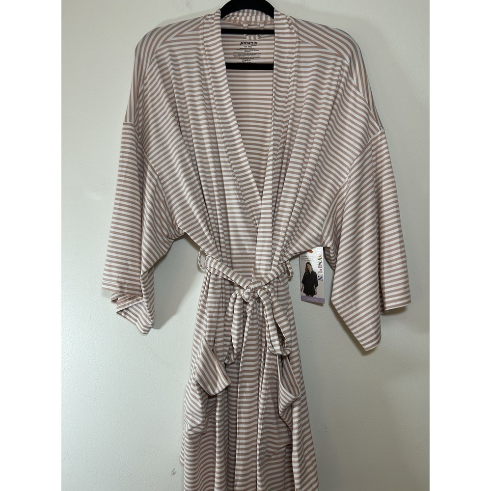 BRAND NEW W/tags WOMEN'S SIZE 2XL-3XL JOYSPUN MATERNITY ROBE Pink White Striped